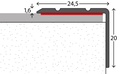 Hoekstrip 25x20 Zilver ZKL 100cm Retail VPE - nr. 162 | 1621411100 (2)