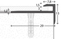 Trapkantprofiel PVC 2,5-3mm Edelstaal-Mat 10x250cm - nr. 177 | 1771314250 (1)