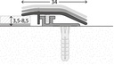 Aanpassingsprofiel LPS 34mm Zilver 35-85mm 10x270cm - nr. 327 | 3272311270 (1)