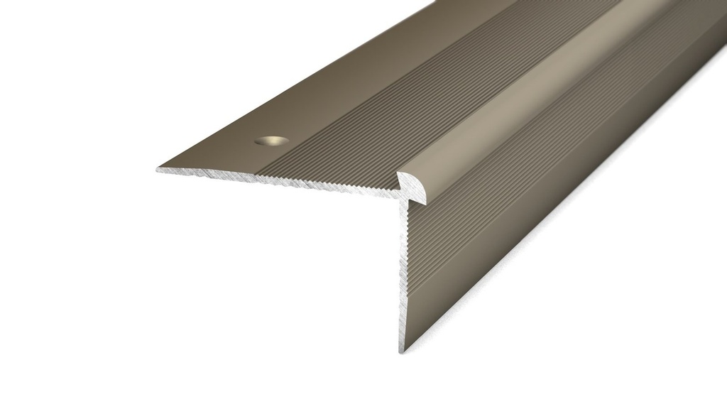 Traprandprofiel PVC 2,5mm Edelstaal-Mat 39,5x25,5mm 10x250cm - nr. 287 | 2871314250 (1)