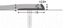 Afsluitprofiel PVC 3mm 250cm Edelstaal-Mat 18x4mm 10x250cm - nr. 157 | 1571314250 (1)