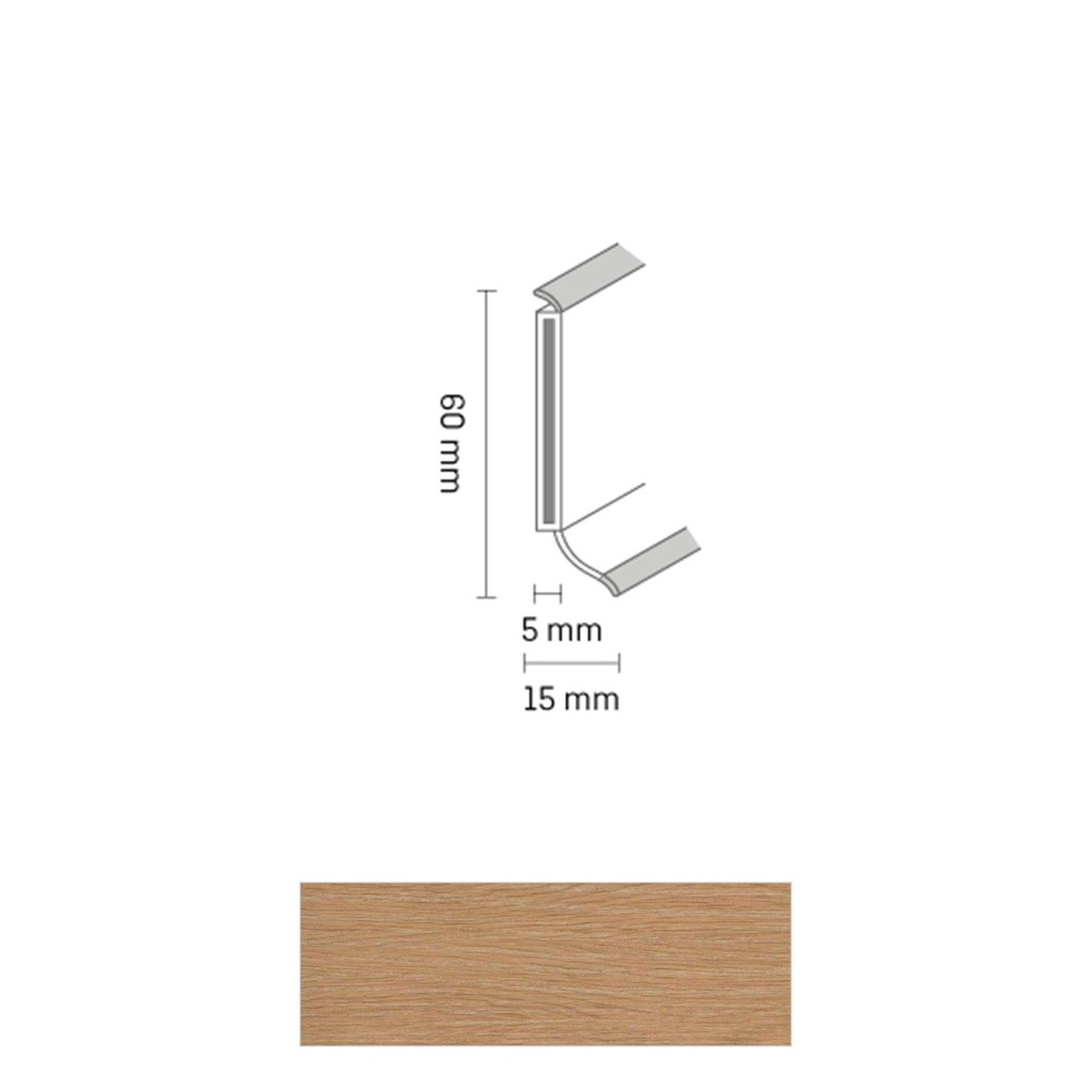 [ZUBSCHS60_2425] Döllken S 60 TOP HDF Kernplint 2425 Alba Oak Ccottage 5,15mtr