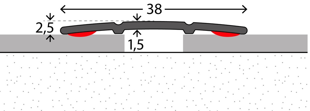 Naadstrip 38mm Eiken Grijs ZKL 10x270cm - nr. 132 | 1324428270 (1)