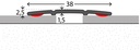 Naadstrip 38mm Eiken Grijs ZKL 10x270cm - nr. 132 | 1324428270 (1)