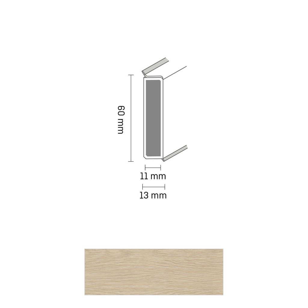 [ZUBDÖLK60C_2626] Cubu Decor 60/11 60mm 2626 alabama oak creme 250cm