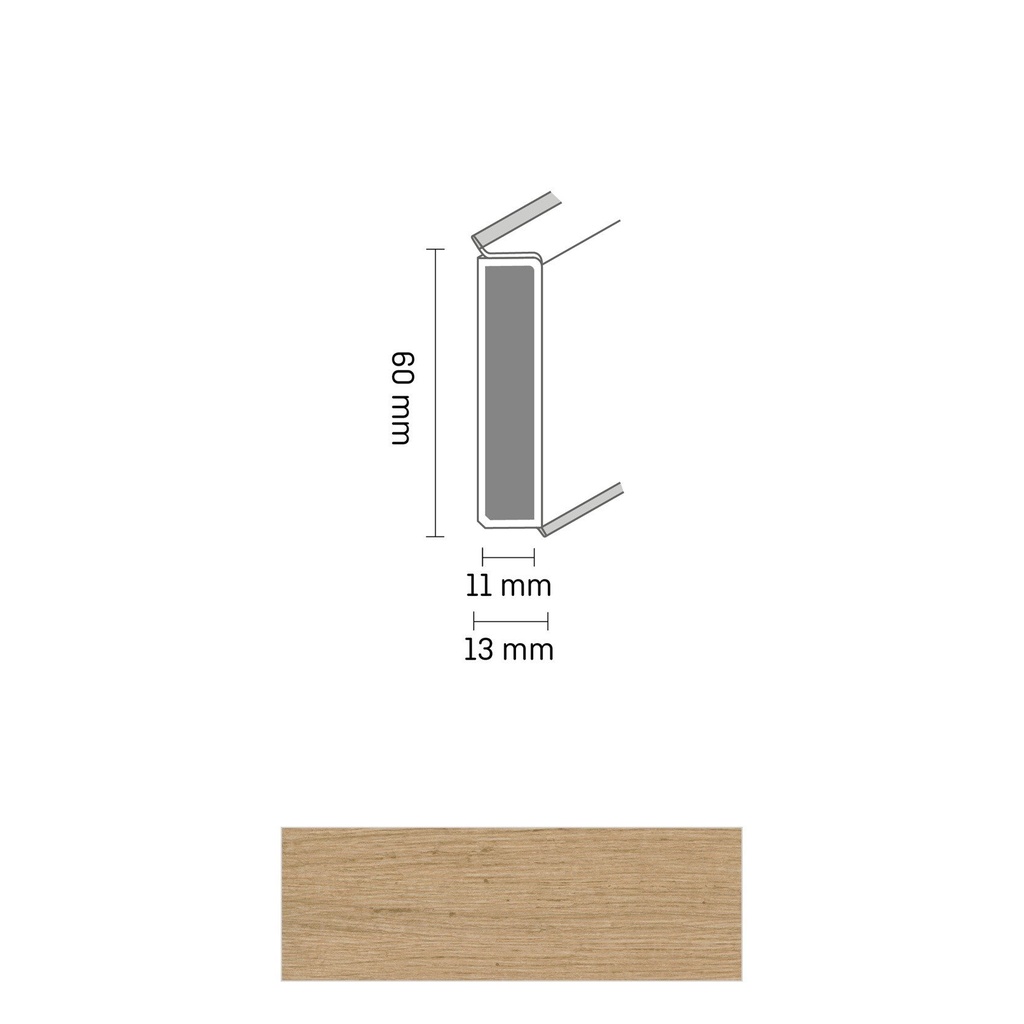 [ZUBDÖLK60C_2586] Cubu Decor 60/11 60mm 2586 Wormy Light oak 250cm