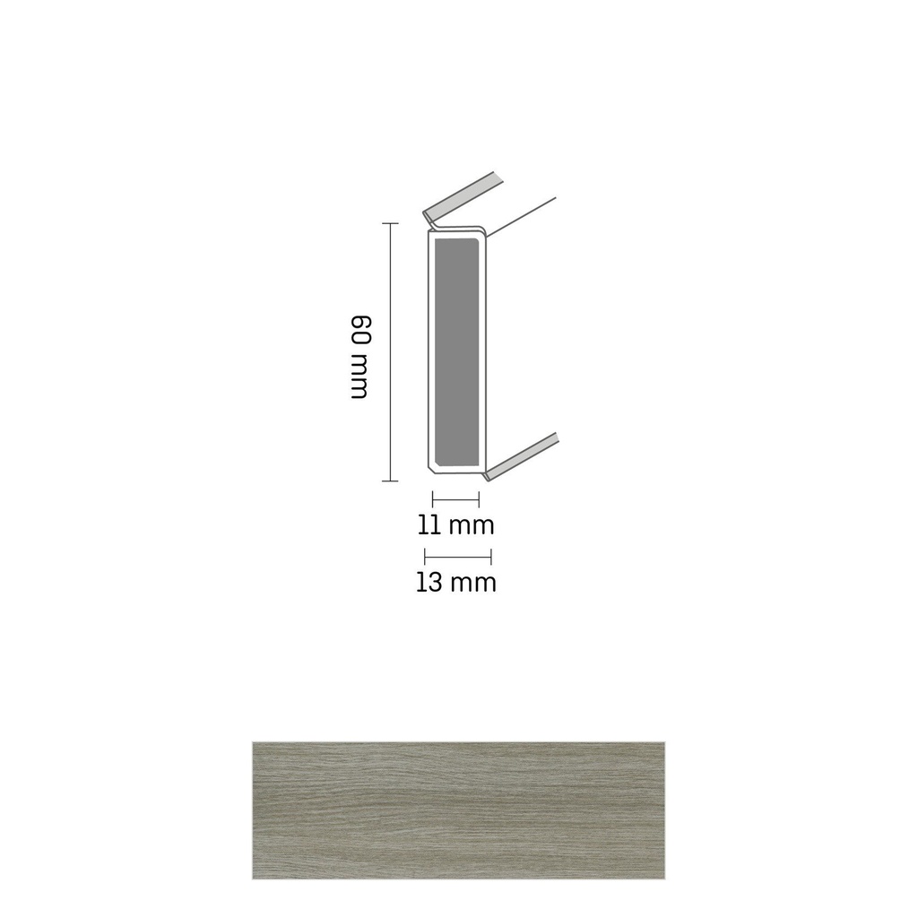 [ZUBDÖLK60C_0007] Cubu Decor 60/11 60mm 2574 country oak 250cm