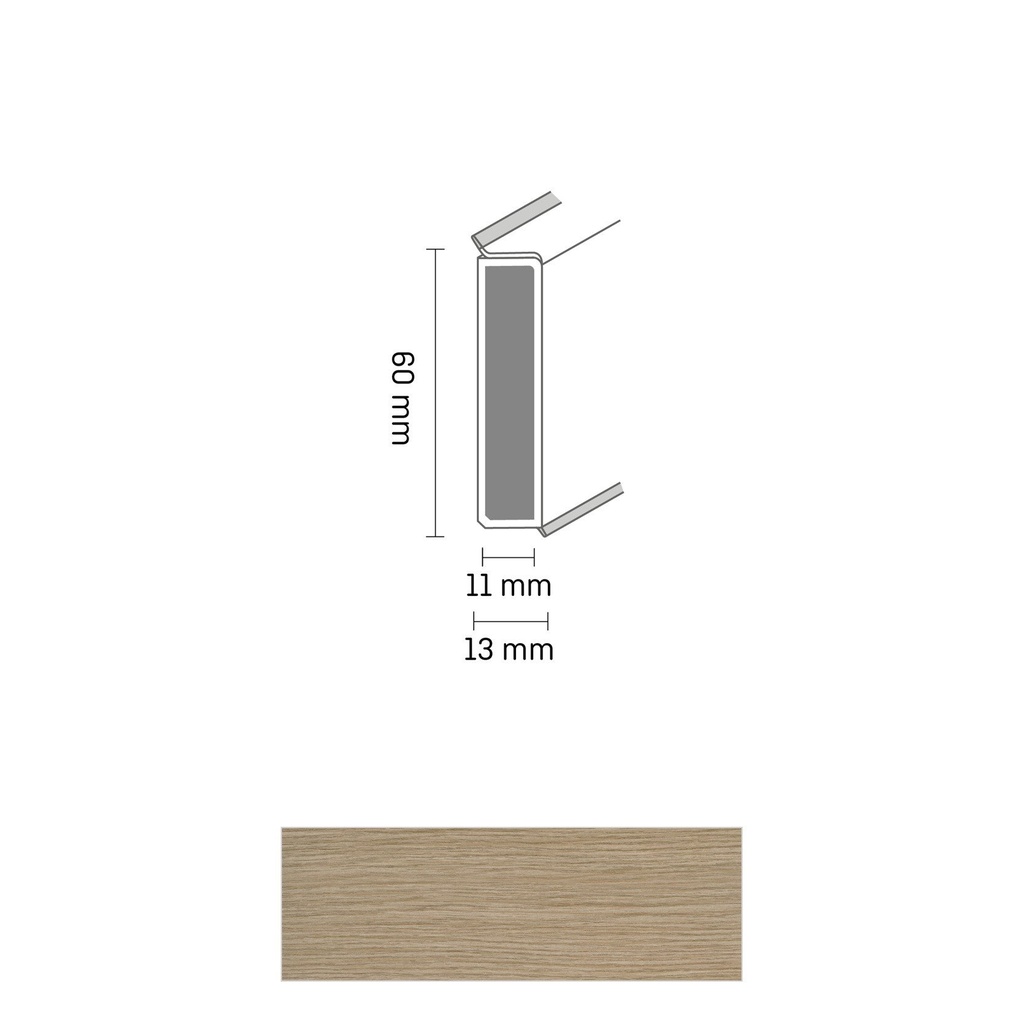 [ZUBDÖLK60C_2430] Cubu Decor 60/11 60mm 2430 mokka oak 250cm