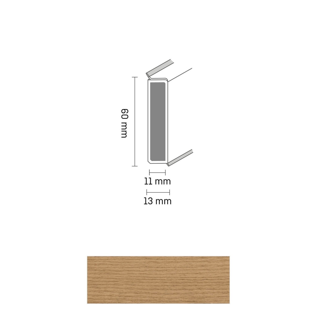 [ZUBDÖLK60C_2412] Cubu Decor 60/11 60mm 2412 Tuscany Walnut 250cm