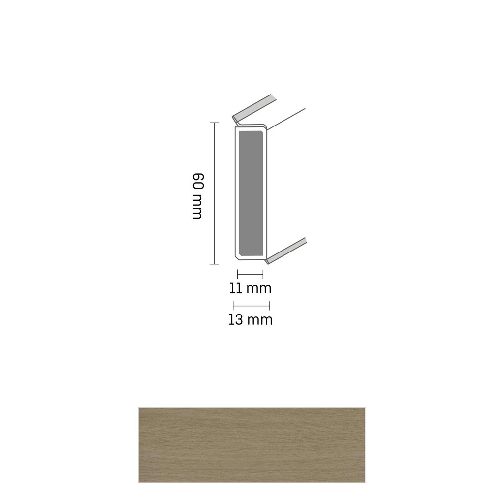 [ZUBDÖLK60C_0030] Cubu Decor 60/11 60mm 2332 eiche gewachst 250cm
