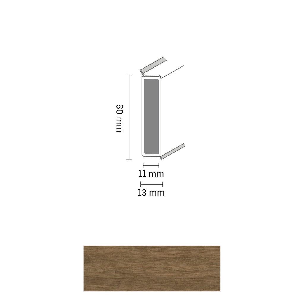 [ZUBDÖLK60C_2004] Cubu Decor 60/11 60mm 2004 Classic Oak Dark 250cm