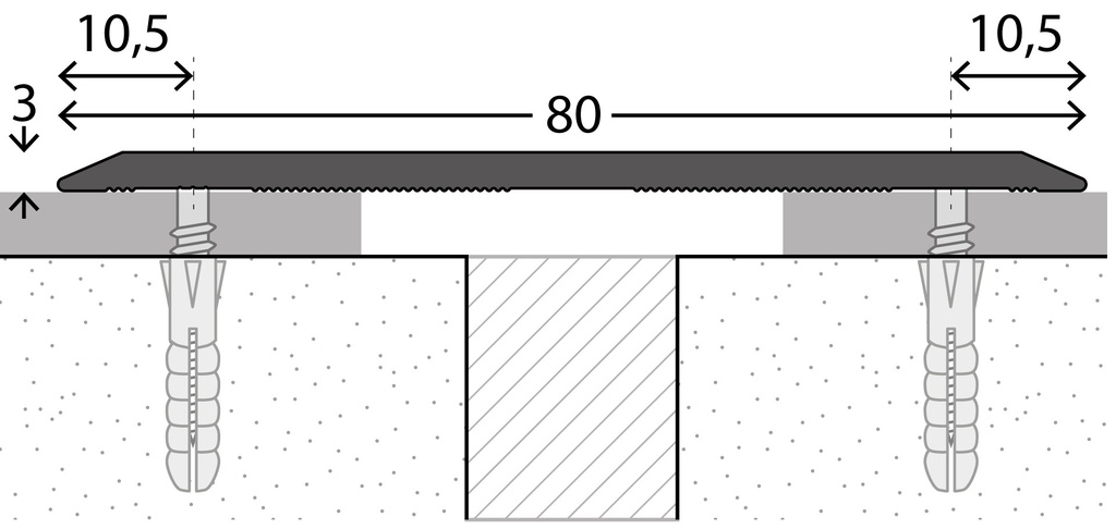 Naadstrip 80mm drempel Zilver Schroef 270cm 10stf - nr. 117 | 1172311270 (1)