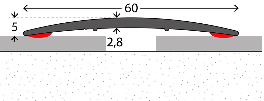 Naadstrip 60mm Zilver Alu ZKL 270cm 10stf - nr. 134 | 1342411270 (2)