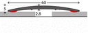Naadstrip 60mm Zilver Alu ZKL 270cm 10stf - nr. 134 | 1342411270 (2)