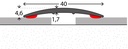 Naadstrip 40mm Edelstaal Mat ZKL 270cm 10stf - nr. 136 | 1362414270 (1)