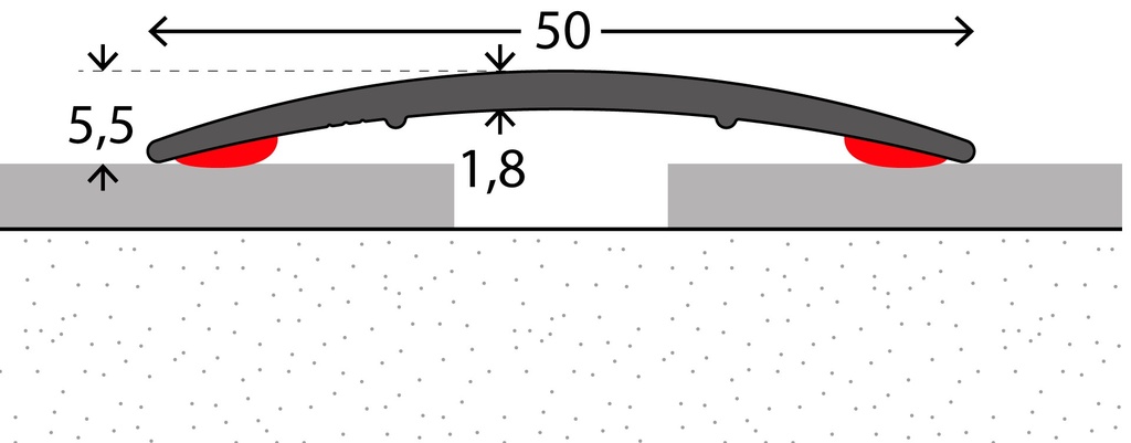 Naadstrip 50mm Zilver ZKL 270cm 10stf - nr. 137 | 1372411270 (1)