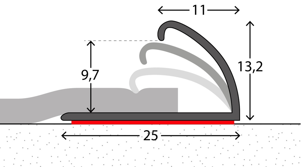 Tapijtafsluitrand ZKL. 25mm Brons 270cm 10stf - nr. 140 | 1402412270 (1)
