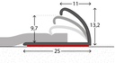Tapijtafsluitrand ZKL. 25mm Brons 270cm 10stf - nr. 140 | 1402412270 (1)