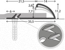 Tapijtafsluitrand Zilver 12x270cm - nr. 342 | 3422511270 (1)