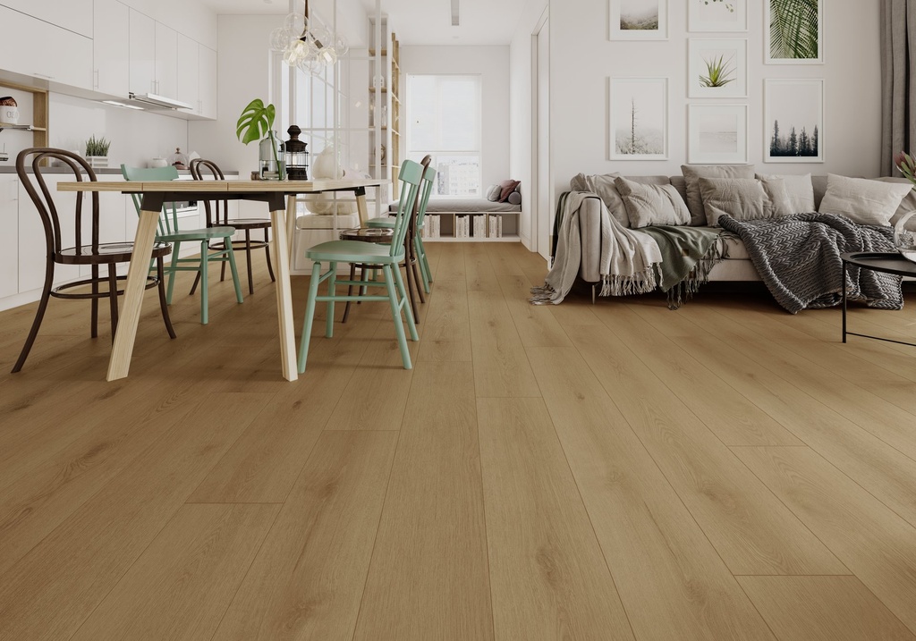 Gelasta Firmfit Silent 7502 (rigid click) Sierra Naturel gelegd in een interieur