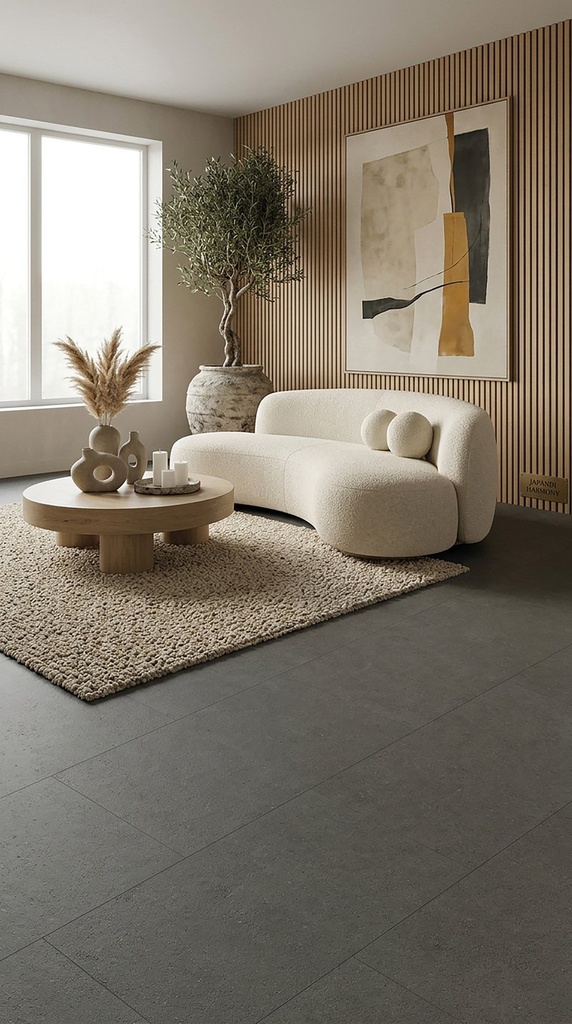 Gelasta Firmfit Silent Tegel 7900 (rigid click) Concrete Grey gelegd in een interieur