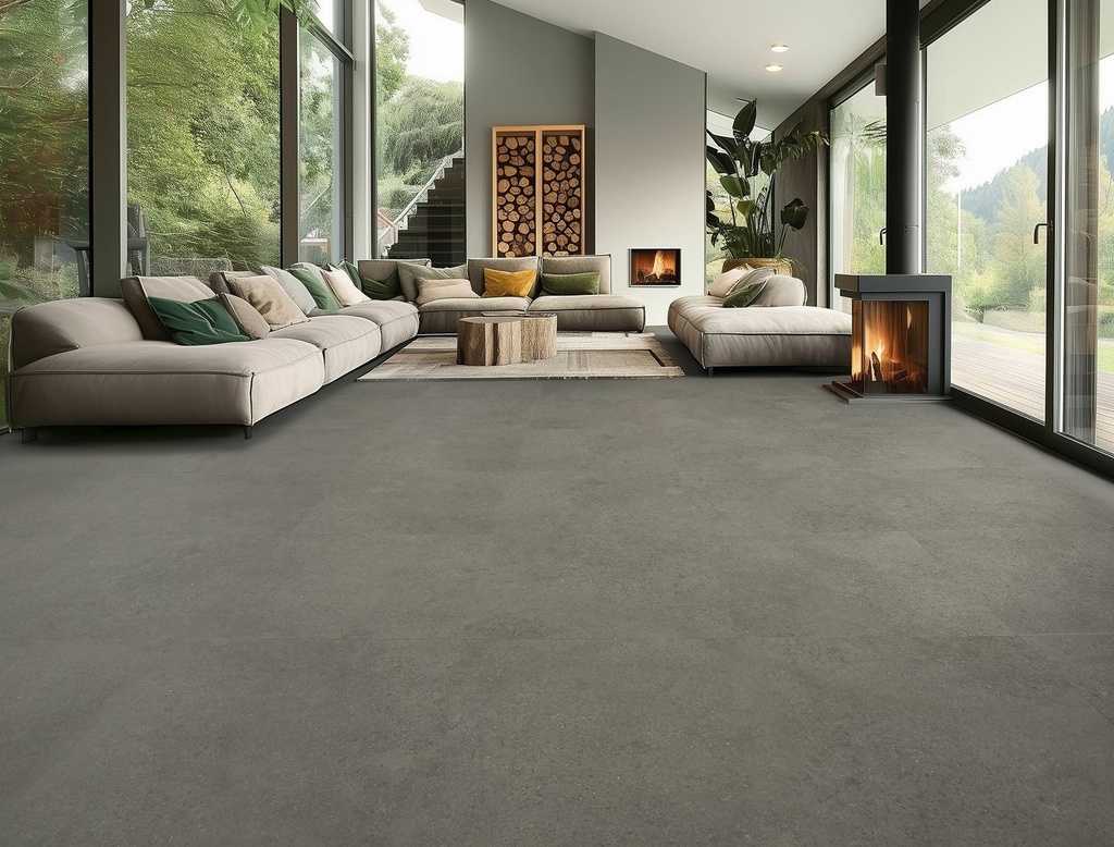 Gelasta Flash 2200 (dryback) Basalt Grey gelegd in een interieur