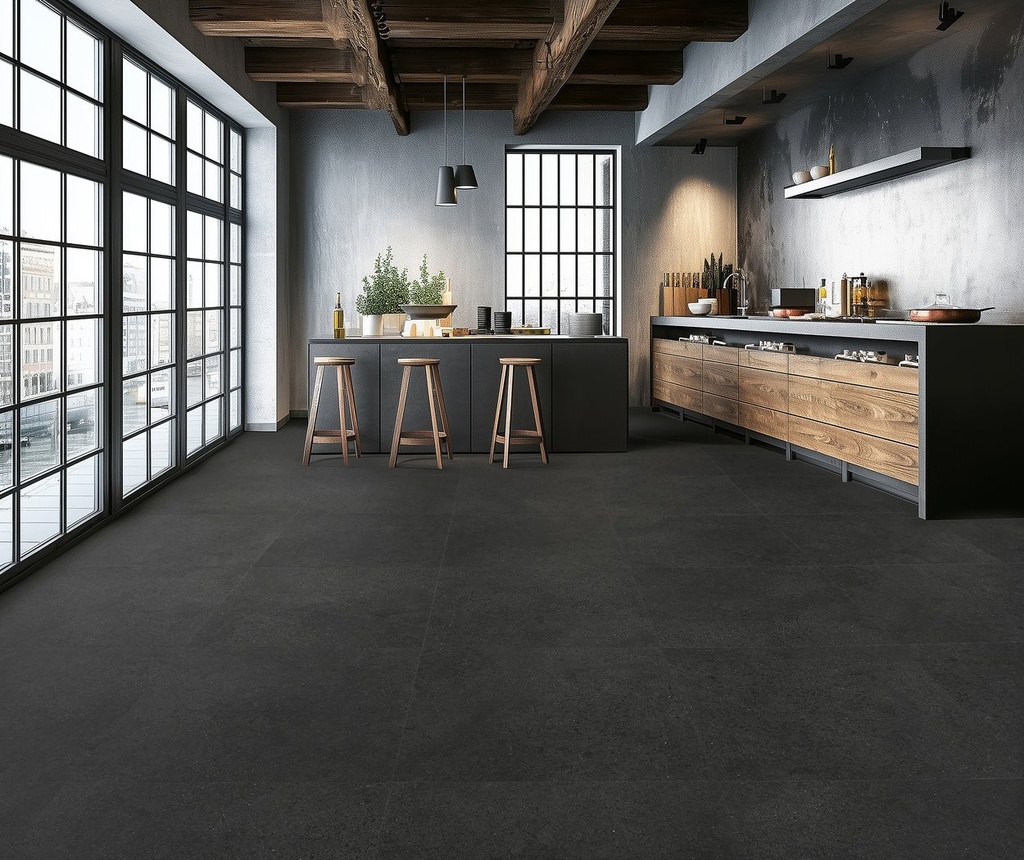 Gelasta Flash 2201 (dryback) Basalt Anthracite gelegd in een interieur