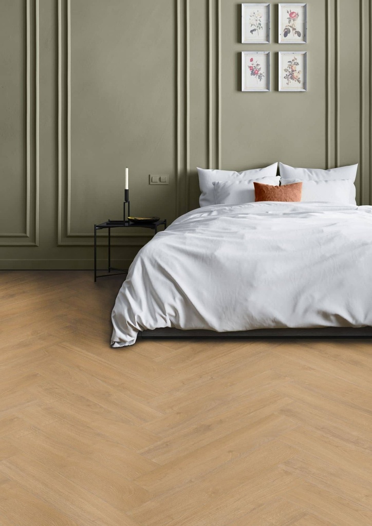 Oakland Visgraat 7200 (rigid click) Lime gelegd in een interieur