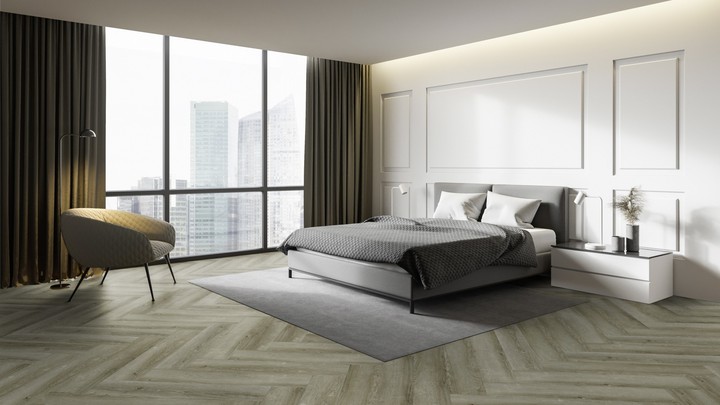Sense VLN915 walvisgraat plak PVC gelegd in een interieur