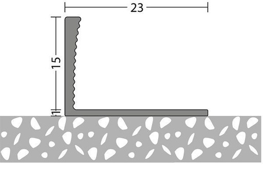 Afsluitprofiel buigbaar 15mm aluminium 10x250cm - nr. 706 | 7061311250 (1)