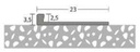Afsluitprofiel vast 2,5mm aluminium 10x250cm - nr. 709 | 7091506250 (1)