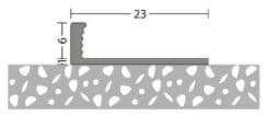 Afsluitprofiel vast 6mm aluminium 10x250cm - nr. 702 | 7021506250 (1)