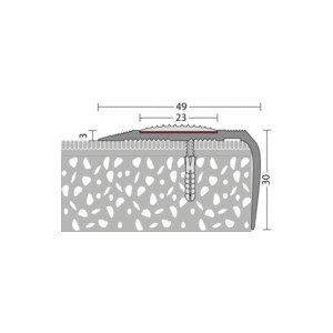Trapkant Alu. Lip 49x27 z.Inleg 10x250cm - nr. 192 | 1921311250 (1)