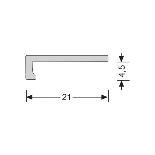Hoeklijn zelfklevend PVC zwart klik 6x21mm 4,5mm 3m 2258 (2)