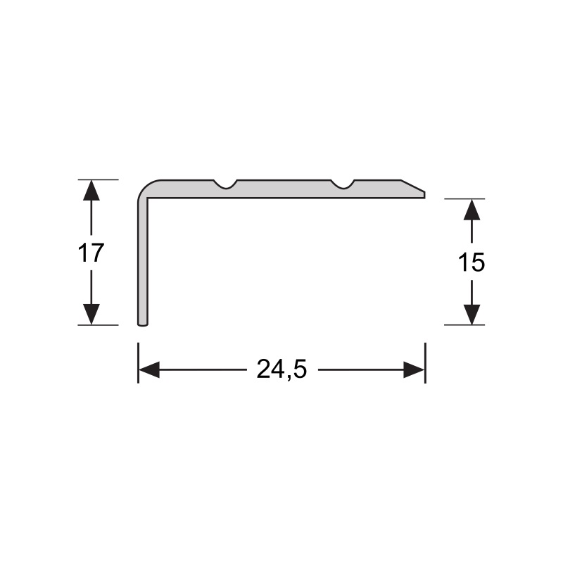 Hoeklijnprofiel zelfklevend RVS 17x24,5mm 3m 1265A (2)