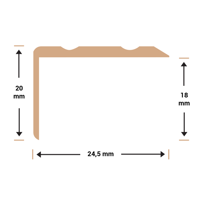 Hoeklijnprofiel zelfklevend matzwart 20x24,5mm 1m 1266A (2)
