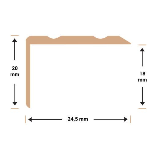 Hoeklijnprofiel zelfklevend matzwart 20x24,5mm 1m 1266A (2)