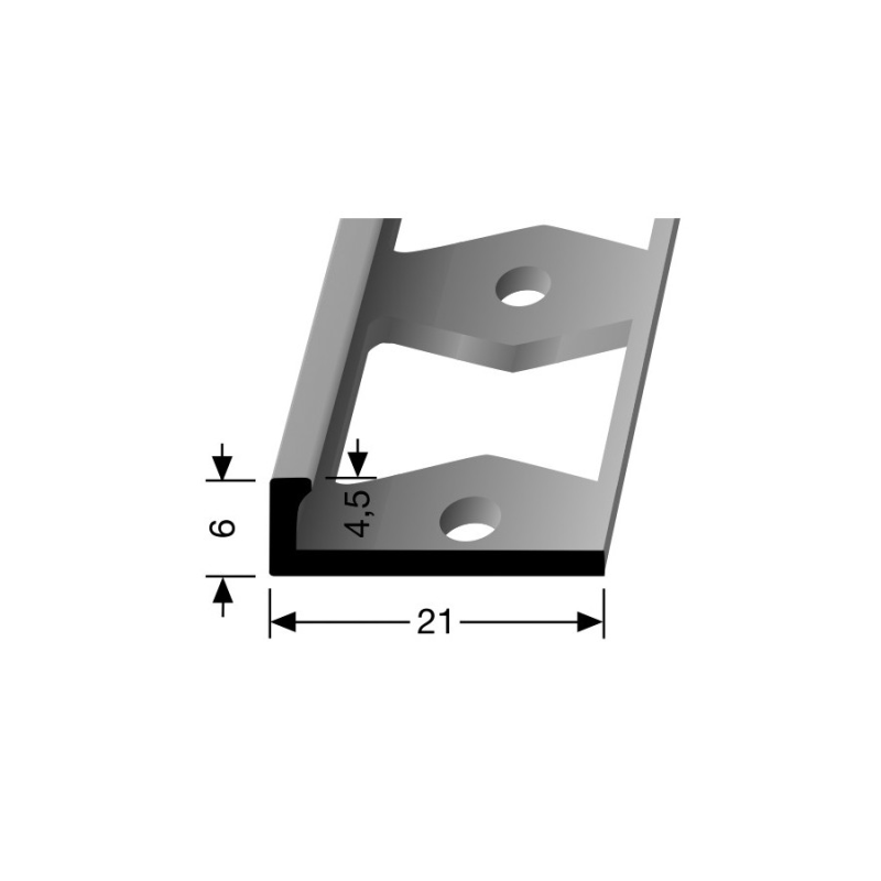 In-egaliseer eindprofiel PVC brons 6x21mm 4,5mm 3m 3103 (2)