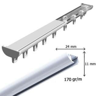 DS Rail Aluminium Wit 5 mtr. 20x5mtr (1)