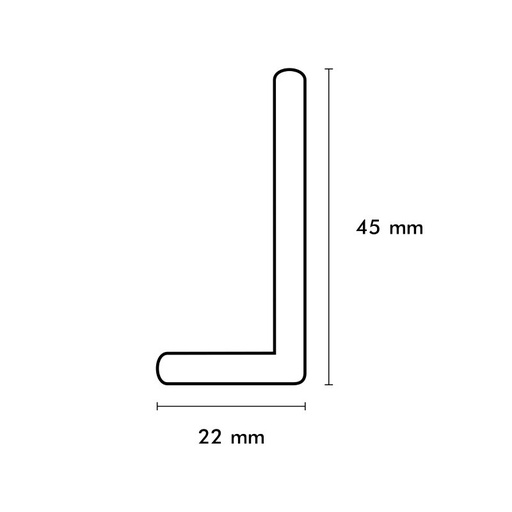 Hoekprofiel 22/45 beton tbv onderzijde (1)