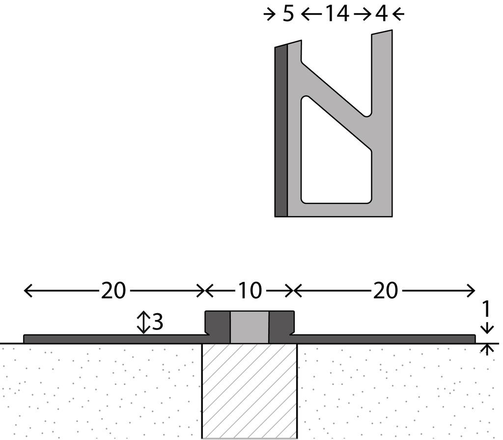 Voeg-/Dilatatieprofiel Aluminium 3 mm Antraciet 300cm nr. 770 | 7702544300 (2)