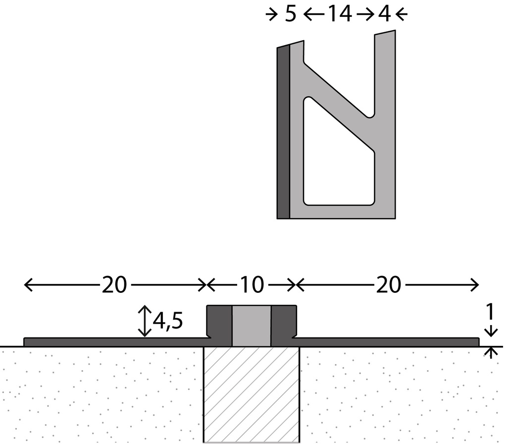 Voeg-/Dilatatieprofiel Aluminium 4,5 mm Zwart 300cm nr. 771 | 7712532300 (1)