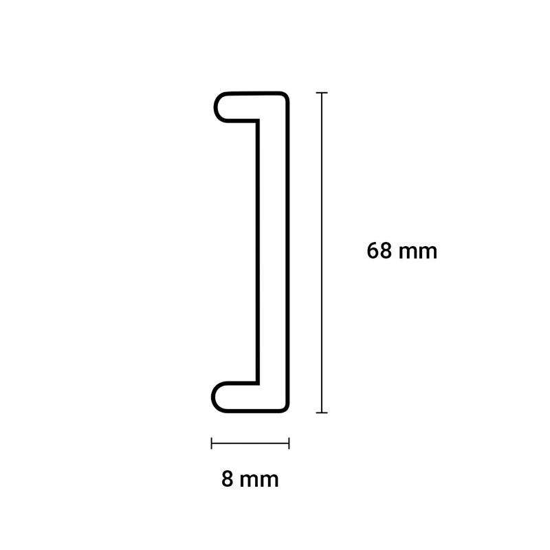 K-Stairs U-afdekprofiel 8x68mm Beton Lichtgrijs Gepolijst 2, (2)