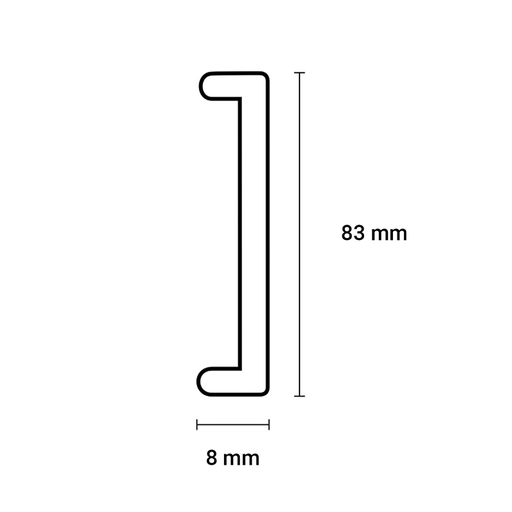 K-Stairs U-afdekprofiel 8x83mm Duero Eiken Karamel 2,7m (2)