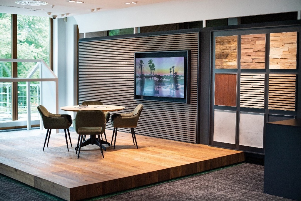 JOKA PARO Akustik PAS360 2790x600mm Eik Rustiek Olie + Zwart Vlies | Pak à 3,35m² (2)