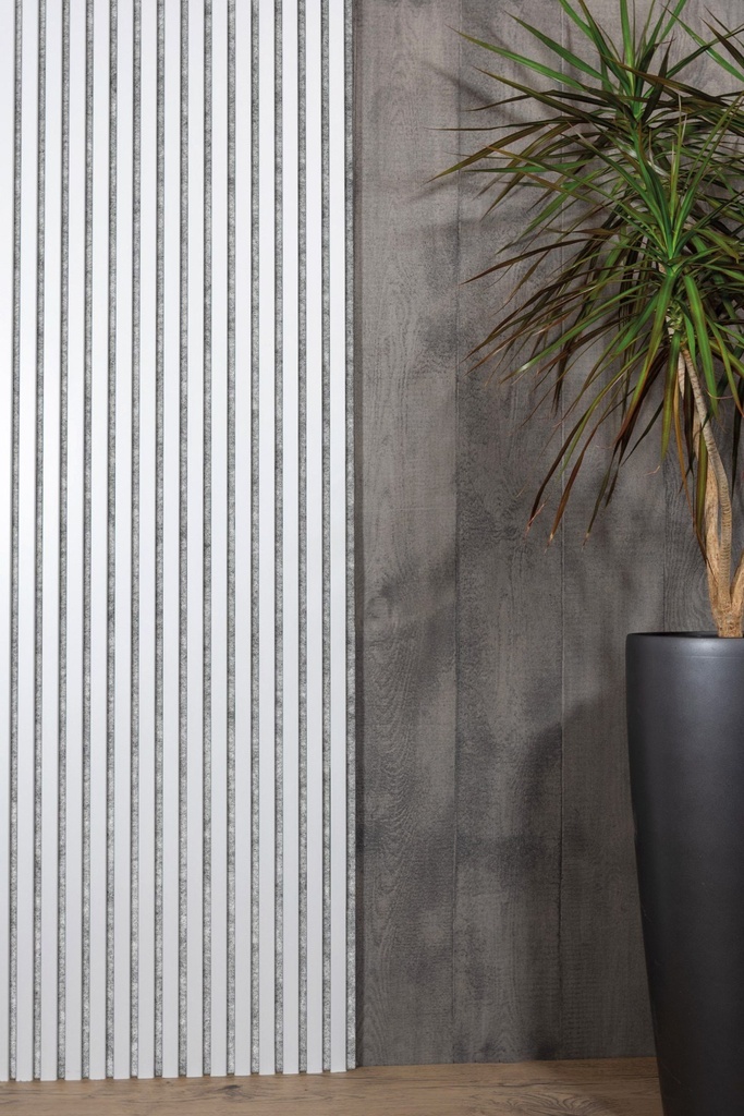 JOKA PARO Akustik PAG220 2400x600mm Wit Ral 9016 Lak + Grijs Vlies | Pak à 2,88m² (1)