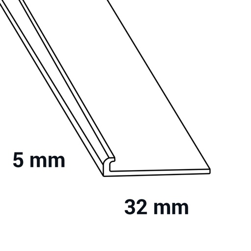 Kunststof eindprofiel tbv PVC EL3,5 bruin 0132 (2)