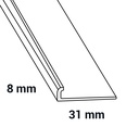 Kunststof eindprofiel tbv tapijt EL8 donkergrijs 0146 (2)
