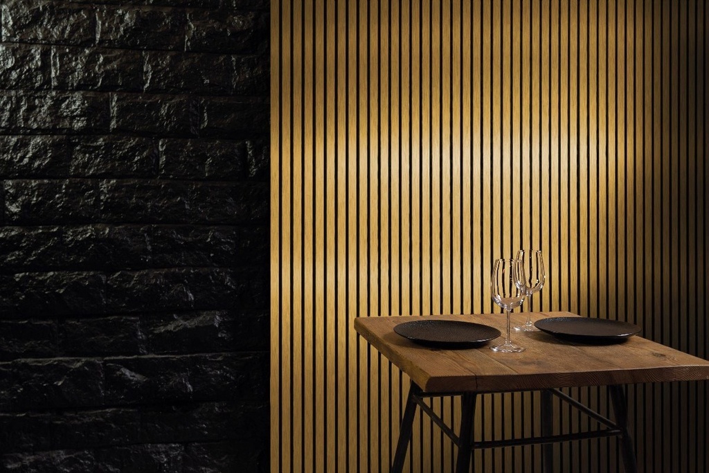 JOKA PARO Akustik PAS110 2790x600mm Goud Metaal Glans + Zwart Vlies | Pak à 3,35m² (1)