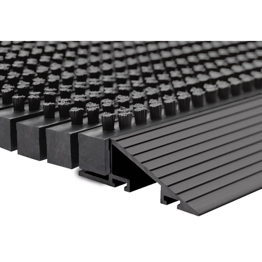 Luxe buitenmat zwart met antraciet strip 50 x 80cm (2)